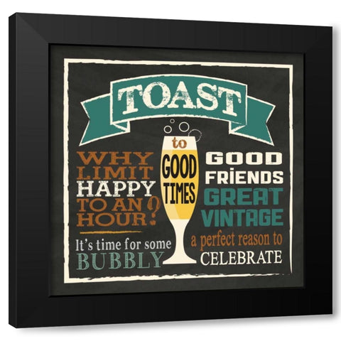 Toast Chalk 1 Black Modern Wood Framed Art Print with Double Matting by Hogan, Melody