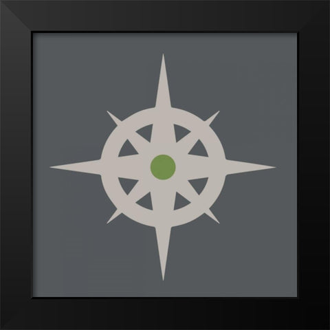 Neutral Compass Black Modern Wood Framed Art Print by Hogan, Melody