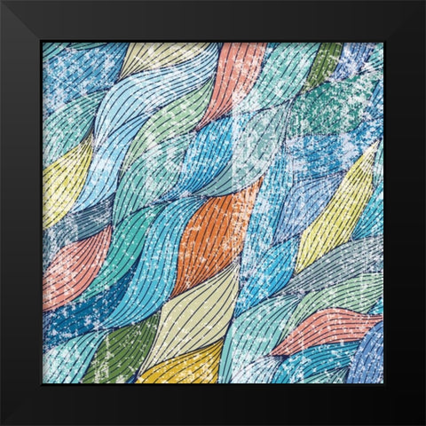 Distressed Ocean Flow Black Modern Wood Framed Art Print by Hogan, Melody