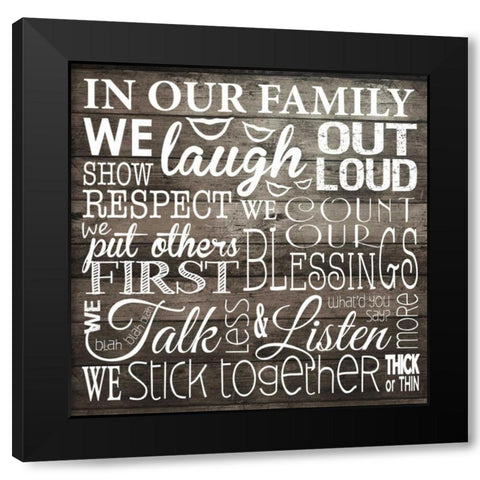 Family Black Modern Wood Framed Art Print by Hogan, Melody