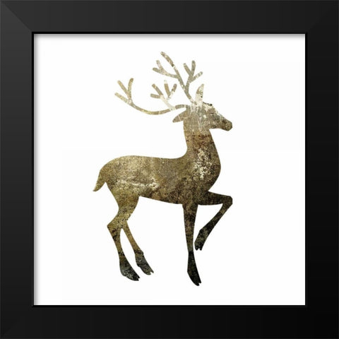 Glimmer Deer 1 Black Modern Wood Framed Art Print by Hogan, Melody