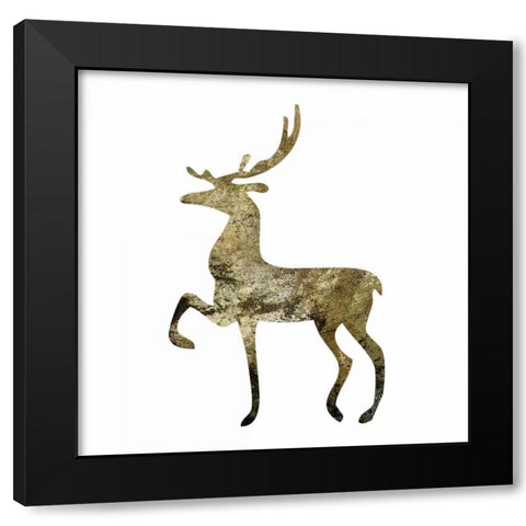 Glimmer Deer 2 Black Modern Wood Framed Art Print with Double Matting by Hogan, Melody