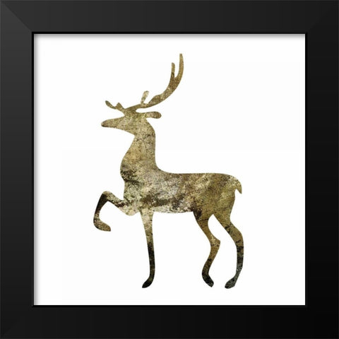Glimmer Deer 2 Black Modern Wood Framed Art Print by Hogan, Melody