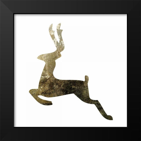 Glimmer Deer 3 Black Modern Wood Framed Art Print by Hogan, Melody