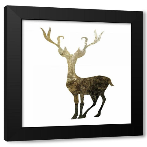 Glimmer Deer 4 Black Modern Wood Framed Art Print with Double Matting by Hogan, Melody