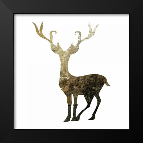 Glimmer Deer 4 Black Modern Wood Framed Art Print by Hogan, Melody
