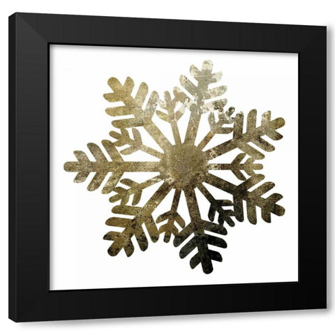 Glimmer Snowflakes 1 Black Modern Wood Framed Art Print with Double Matting by Hogan, Melody