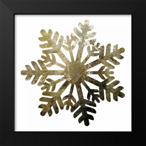 Glimmer Snowflakes 1 Black Modern Wood Framed Art Print by Hogan, Melody