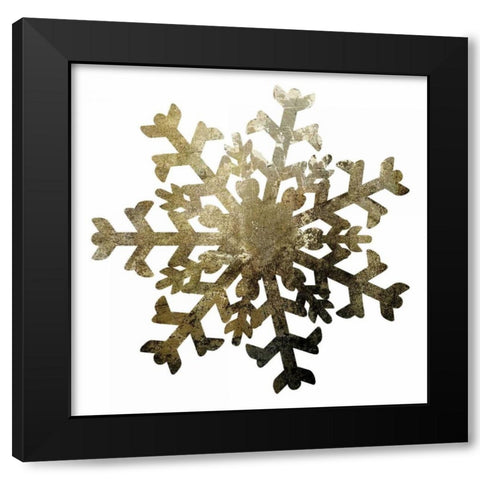 Glimmer Snowflakes 2 Black Modern Wood Framed Art Print with Double Matting by Hogan, Melody