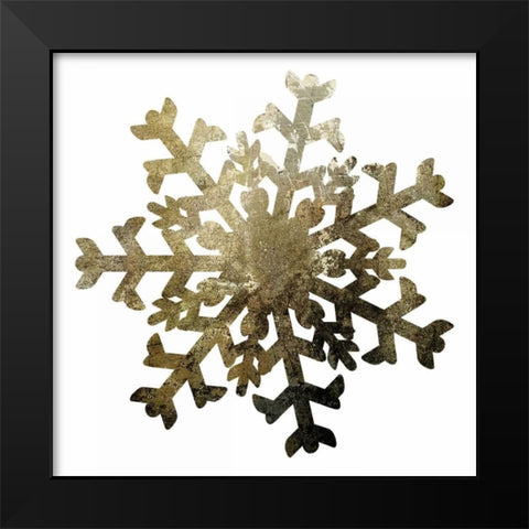 Glimmer Snowflakes 2 Black Modern Wood Framed Art Print by Hogan, Melody