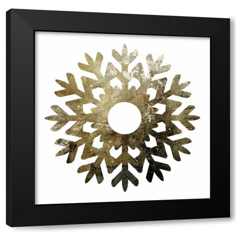 Glimmer Snowflakes 3 Black Modern Wood Framed Art Print by Hogan, Melody