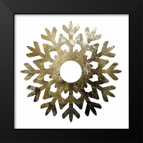 Glimmer Snowflakes 3 Black Modern Wood Framed Art Print by Hogan, Melody