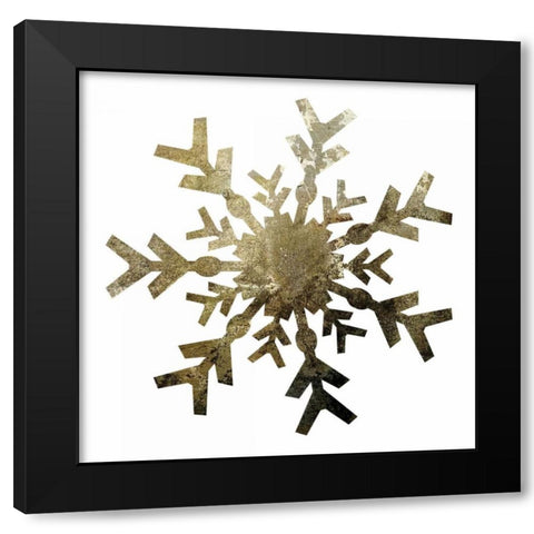 Glimmer Snowflakes 4 Black Modern Wood Framed Art Print with Double Matting by Hogan, Melody