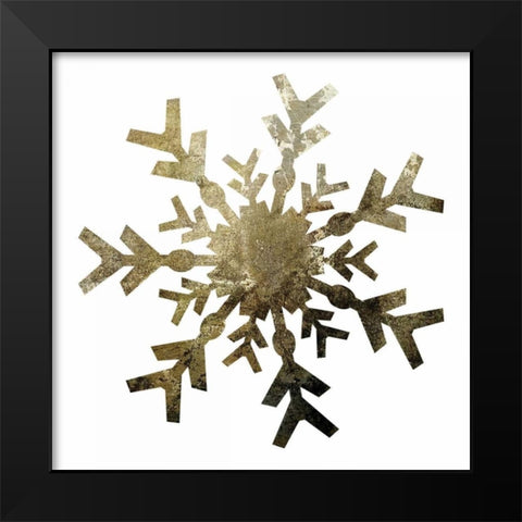 Glimmer Snowflakes 4 Black Modern Wood Framed Art Print by Hogan, Melody