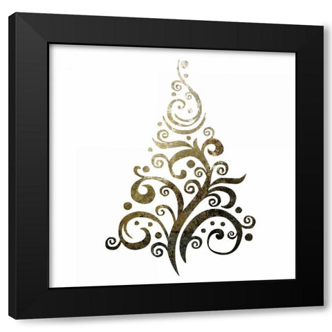 Glimmer Trees 1 Black Modern Wood Framed Art Print with Double Matting by Hogan, Melody