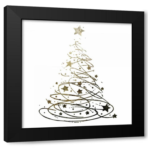 Glimmer Trees 4 Black Modern Wood Framed Art Print by Hogan, Melody