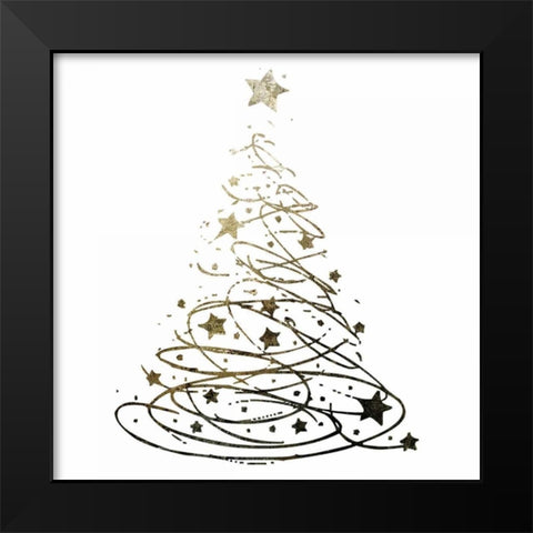 Glimmer Trees 4 Black Modern Wood Framed Art Print by Hogan, Melody