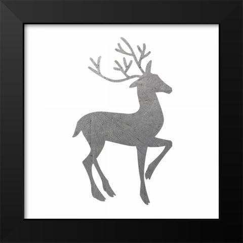 PrintSilver Deer 1 Black Modern Wood Framed Art Print by Hogan, Melody