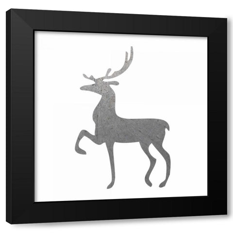 Silver Deer 2 Black Modern Wood Framed Art Print by Hogan, Melody
