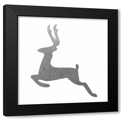 Silver Deer 3 Black Modern Wood Framed Art Print with Double Matting by Hogan, Melody
