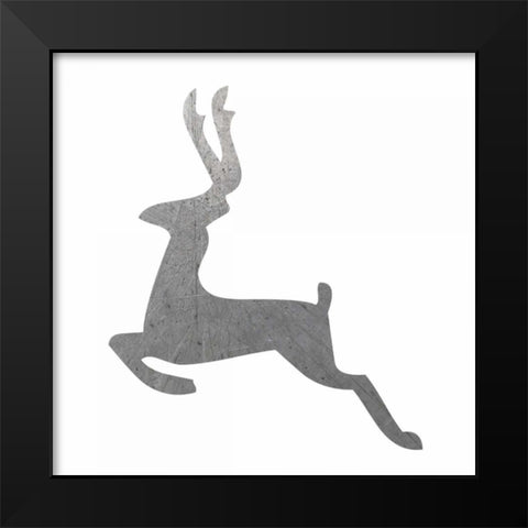 Silver Deer 3 Black Modern Wood Framed Art Print by Hogan, Melody