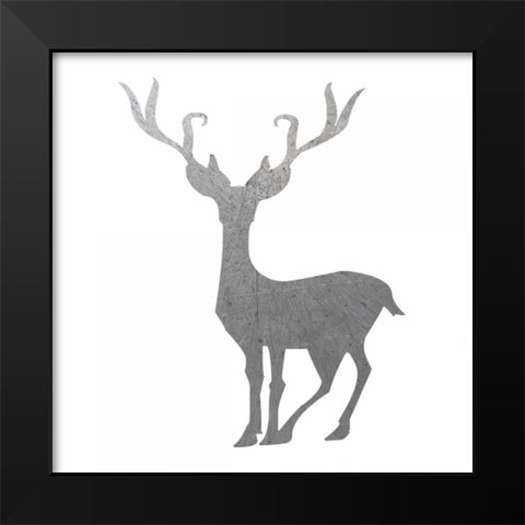 Silver Deer 4 Black Modern Wood Framed Art Print by Hogan, Melody