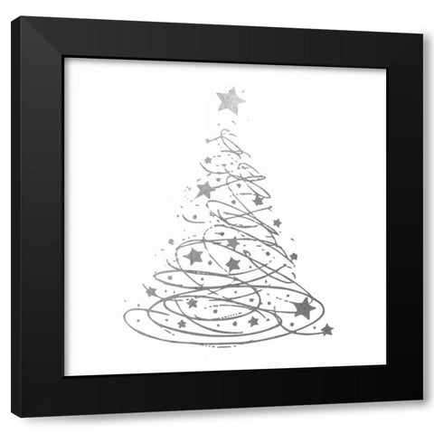 Silver Trees 4 Black Modern Wood Framed Art Print with Double Matting by Hogan, Melody