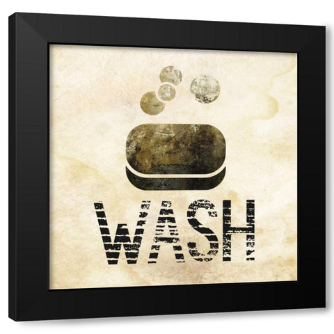 Glitz Bath 1 Black Modern Wood Framed Art Print by Hogan, Melody