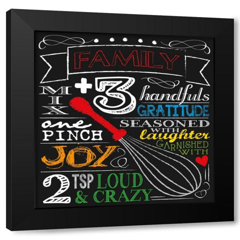 Family Plus Three Black Modern Wood Framed Art Print by Hogan, Melody