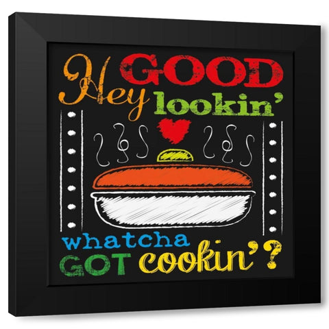 Chalkboard Kitchen Art 3 Black Modern Wood Framed Art Print with Double Matting by Hogan, Melody