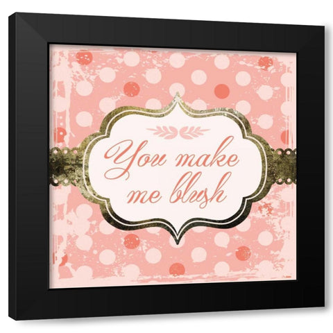 Make Me Blush Black Modern Wood Framed Art Print by Hogan, Melody
