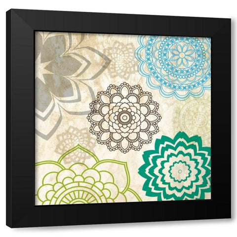 Sparklers Floral 2 Black Modern Wood Framed Art Print with Double Matting by Hogan, Melody