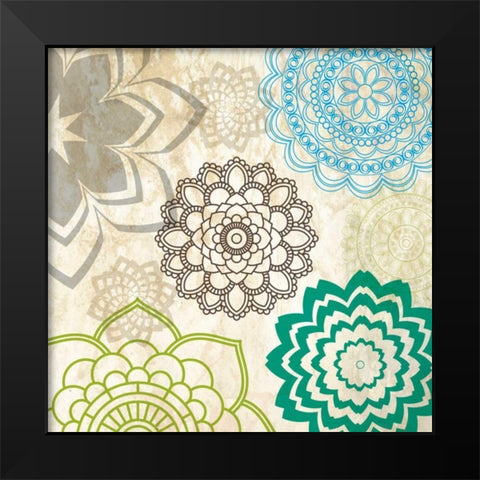 Sparklers Floral 2 Black Modern Wood Framed Art Print by Hogan, Melody