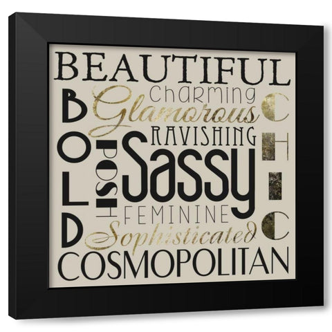 Glamour Gold 2 Black Modern Wood Framed Art Print with Double Matting by Hogan, Melody