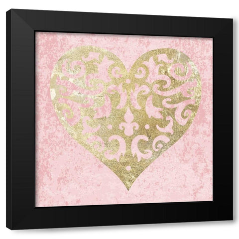 Heart Glitz 3 Black Modern Wood Framed Art Print by Hogan, Melody