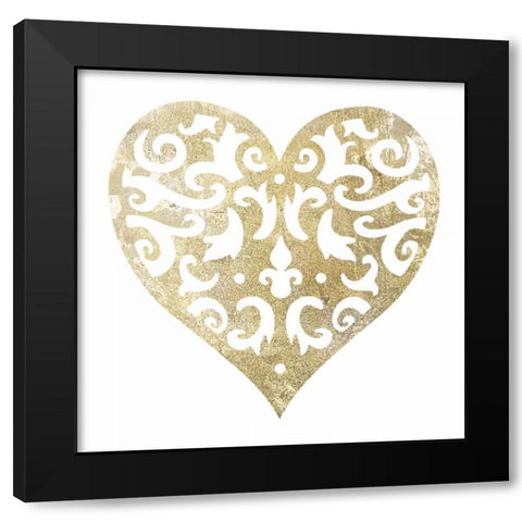 Heart Glitz 1 Black Modern Wood Framed Art Print by Hogan, Melody