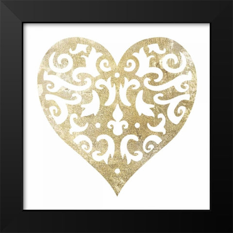 Heart Glitz 1 Black Modern Wood Framed Art Print by Hogan, Melody