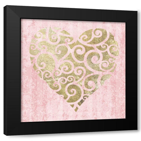 Heart Glitz 4 Black Modern Wood Framed Art Print by Hogan, Melody