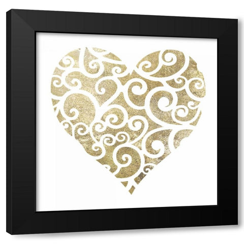 Heart Glitz 2 Black Modern Wood Framed Art Print with Double Matting by Hogan, Melody