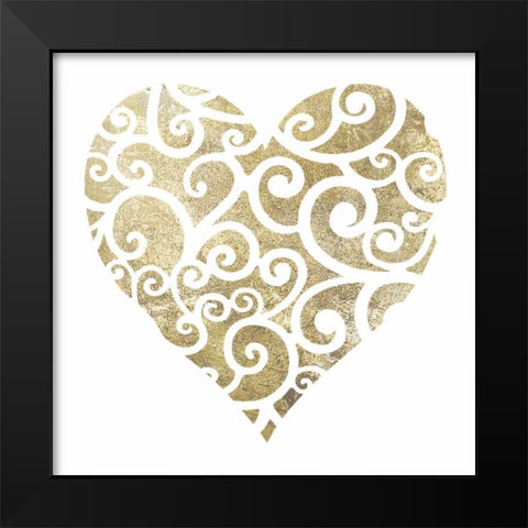 Heart Glitz 2 Black Modern Wood Framed Art Print by Hogan, Melody