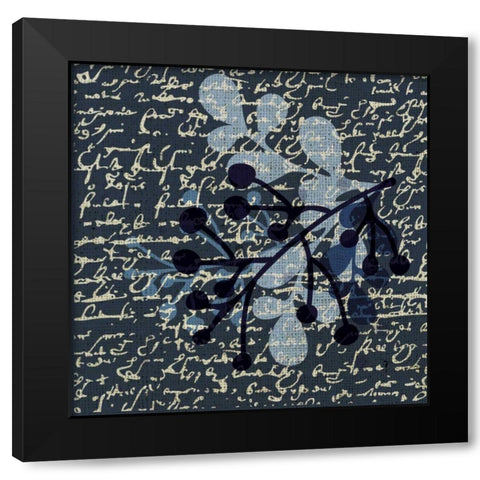 Indigo Squares Textured 2 Black Modern Wood Framed Art Print with Double Matting by Hogan, Melody