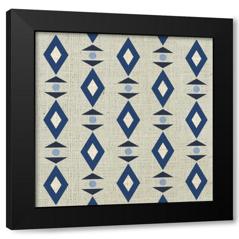 Reversed Indigo Diamond Black Modern Wood Framed Art Print by Hogan, Melody