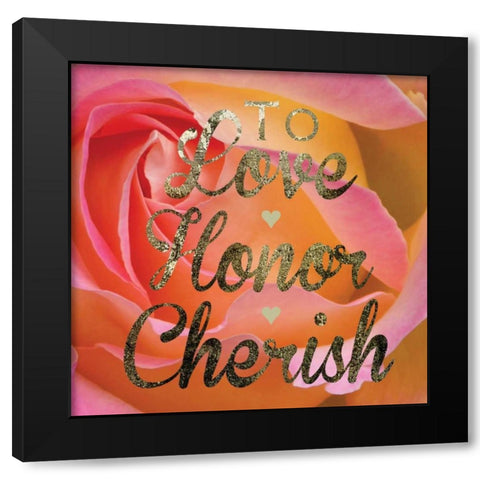 Cherished Love Black Modern Wood Framed Art Print by Hogan, Melody