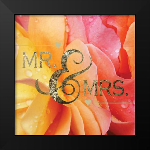 Loving Couple Black Modern Wood Framed Art Print by Hogan, Melody