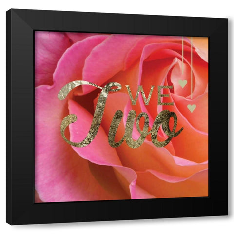 Two Halves Black Modern Wood Framed Art Print by Hogan, Melody