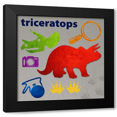 Dino Colors 1 Black Modern Wood Framed Art Print by Hogan, Melody