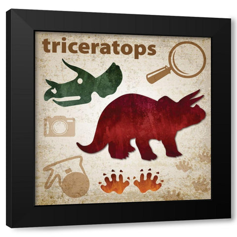 Dino Colors 3 Black Modern Wood Framed Art Print by Hogan, Melody