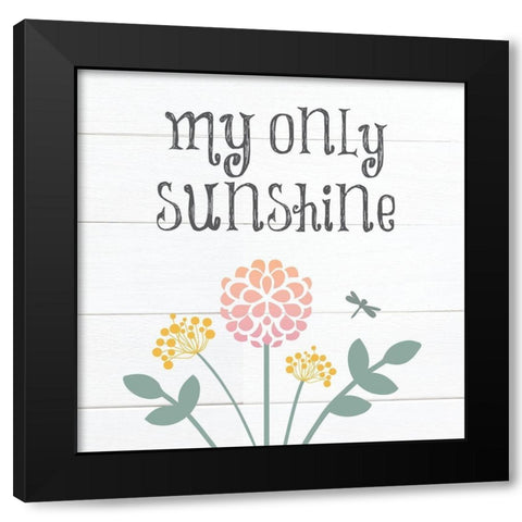 Botanical Inspiration Pastels 2 Black Modern Wood Framed Art Print by Hogan, Melody