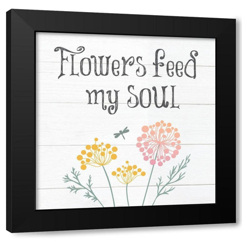 Botanical Inspiration Pastels 3 Black Modern Wood Framed Art Print by Hogan, Melody