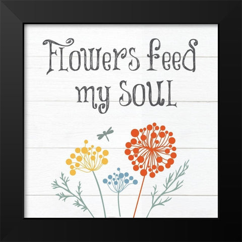 Botanical Inspiration Primary 3 Black Modern Wood Framed Art Print by Hogan, Melody